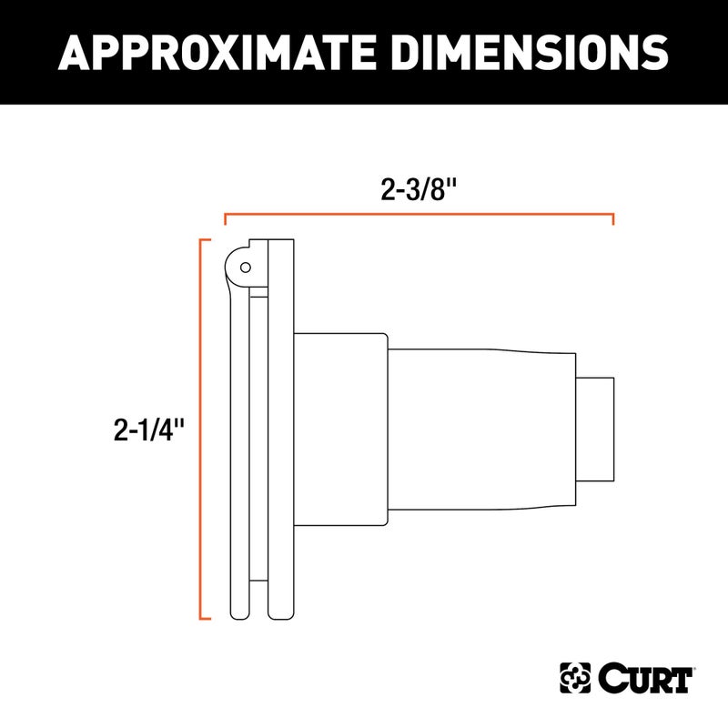 CURT 58090 Vehicle-Side 6-Pin Round Trailer Wiring Harness Socket - Image 2